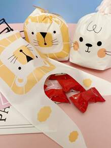 10pcs/20PCS Lamb Lion Gift Bag, Small Plastic Gift Bag With Lamb Lion Pattern, Cute Cartoon Birthday Party Gift Bag, Cheapest Item, Gift Bag, Party Bag, Wedding Birthday Party Gift Bag, Party Gift, Cheapest Item, Valentine's Day, Mother's Day, Graduation Season Decorations