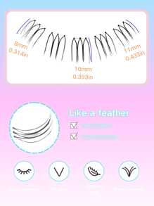 Set de 100 pestañas postizas tipo ídolo coreano, de aspecto natural con alta voluminosidad, segmentos diarios de 8-11 mm, look "sin maquillaje" lindo, banda súper delgada e invisible, adecuado para principiantes