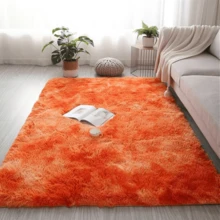 Shaggy Rug 2.00 X 1.50 Living Room Bedroom Office - Orange Blend - View 2