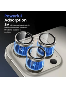 Yezodawee 6 Pack Lens Protective Film Independent Metal Ring 9H Hardness Anti-Scratch Protective Film Fashion Suitable For Mobile Phone Case (Gray), Ultra Clear Tempered Glass Camera Lens Protector, 9H Tempered Glass Metal Individual Ring Cover Compatible With Iphone 16e 14 15 16 16plus Pro/Pro Max 11 12 13 Gift For Birthday, Family, Friends Alloy Metal With Tempered Glass Full Cover, Lens Protector, Phone Accessories - 6pcs - View 2