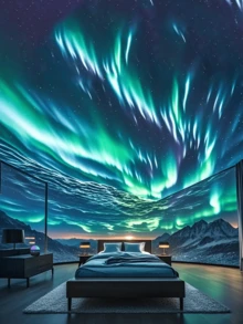 1pc Northern Lights Projector With Remote Control, USB Powered, Non-Rechargeable Battery - For Playroom, Bedroom, Living Room - Perfect Christmas Gift For Boys And Girls - Black - View 10