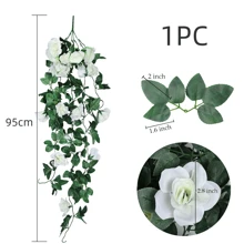 Nejlue Artificial Flowers/Plants1111 Home & Living 1/2 pièces Fleurs de rose artificielles Plante grimpante Fausse fleur pendante Feuillage artificiel Rotin faux pour décoration de maison, salle de classe, bureau, décoration d'automne, chambre, bureau, jardin, décoration de mariage de voiture, décoration d'arche de linteau, maison, salle à manger, chambre à coucher, porche avant couvert
