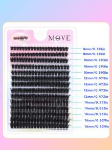 280 mechones de pestañas postizas de aspecto de visón rizado suave DD, 80D de volumen, longitudes variadas de 8-16 mm, pestañas postizas de alta densidad segmentadas para un aspecto natural, reutilizables, ideales para principiantes