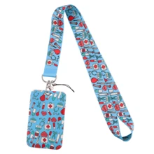 1pc Pink Doctor/Nurse Pill Lanyard ID Card Holder, Hard Case Keychain For Bus Card, ID Card, Work Badge, Student Card, Event Badge,School Supplies,Back To School - Pink - View 6