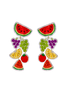 Pink Snail Boucles d'oreilles pendantes originales et amusantes de la série Fruits du monde - Pastèque, Orange, Ananas, Pamplemousse. Convient aux femmes, filles, été, hiver, vacances, fête de plage, cadeau pour elle, couples, amis