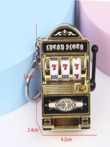 Mini Slot Machine Keychain, Mini Casino Lucky Charm Keychain, Pocket Stress Relief Toy Accessory - Multicolor - View 11