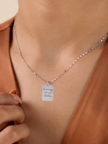 Custom Handwriting Necklace, Actual (Your Own) Handwriting, 14k Gold Engraved Pendant, Personalized Signature Jewelry, Perfect Gift,Suitable For Women, Personalized Gift For Friends, Couples And Family, Special Design Birthday Gift Jewelry,Gifts For Her Girlfriend,Mom,Family,Friends For Anniversaries,For Birthdays,For Daily Wear,For Prom,For Mother's Day,For Valentine's Day,For Graduation,For Weddings