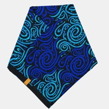 2,8 yardas/5,6 yardas Tela estampada africana de cera con patrón de ondas azules, tela reversible de geometría multicolor de poliéster, estilo Ankara, adecuada para impresión de fiestas, manualidades de costura DIY, decoración del hogar y artesanía, lavar a mano únicamente - Ideal para entusiastas del bricolaje y artesanos - Adecuado para proyectos de acolchado, costura y decoración de interiores, vendido por yarda
