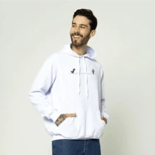 Women's And Men's Basic Kangaroo Sweatshirt With Dinosaur Print Immediate Shipping - 白色 - 查看 3