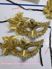 1 Stück Lilie Blume Maskenball Maske, Halbgesicht Erwachsenen Augenmaske, Party Ball Nachtclub Versammlung Maske, Prächtiges Muster, Leicht zu tragen