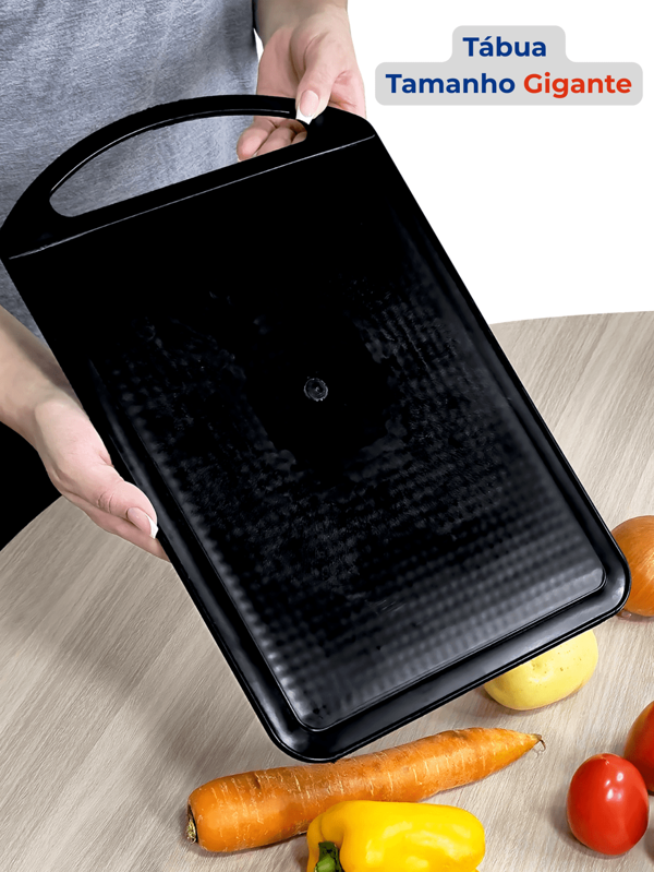 Gigante Tábua de Corte Carne Retangular Preta com Alça Multiuso Resistente Durável Antibacteriana Atóxica BPA Free Para Pinho, Carnes, Legumes, Churrasco Utensílios de Cozinha Multiuso para Cozinha Fria Tamanho GG Gigante
