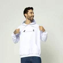 Women's And Men's Basic Kangaroo Sweatshirt With Dinosaur Print Immediate Shipping - 白色 - 查看 1