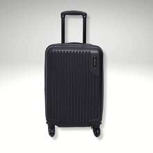 Carry-On Travel Suitcase Expandable 10kg 360° Wheels Compact ABS - 黑色 - 查看 1