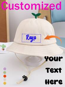 Customizable Kids UV-Blocking Bucket Hat With Image Upload & Personalized Name | UPF50+ Sun Protection Beach Hat, Suitable For Outdoor Adventure, School Play, Family Travel | Breathable Adjustable Design