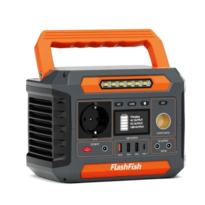 Flashfish - Centrale elettrica portatile, generatore solare da 200 W per campeggio all'aperto, power bank leggero da 144,3 Wh con prese CA, uscite USB/Type-C/QC3.0/DC, luce di emergenza a LED, alimentatore di backup per laptop, telefoni e tablet all'aperto