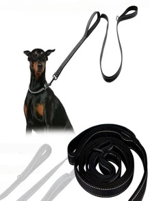 Dog Leash, Suitable For Large Dogs, Dual Hand Grip For Traffic Control, Double-Sided Reflective Dog Lead Suitable For Large & Medium Dogs At Night, 4ft, 5ft, 6ft, Black