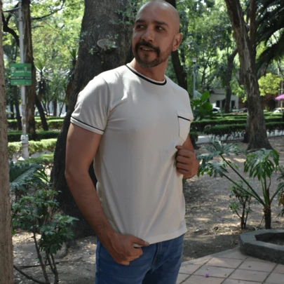 Playera manga corta, 100% algodon   Verano    Regular    Ribete en contraste  Bolsillo    Día del Padre    Playera manga corta, 100% algodon