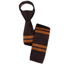 Corbata de punto a rayas con cabeza plana, ajustable, suave y sin nudos, corbata automática con cremallera como accesorio para traje de chico