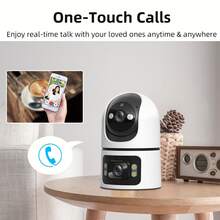 2MP+2MP 双镜头 WiFi 安全摄像头，支持 AI 人体追踪、彩色夜视和双向音频，适用于家庭安全 - 完美礼物 - 白色 - 查看 6