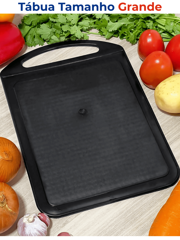 Grande Tábua de Corte Carne Retangular Preta com Alça Multiuso Resistente Durável Antibacteriana Atóxica BPA Free Para Pinho, Carnes, Legumes, Churrasco Utensílios de Cozinha Multiuso para Cozinha Fria Tamanho G Grande