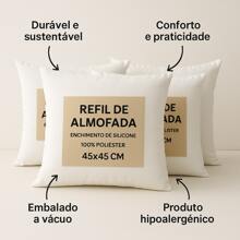 Kit 02 04 06 Unidades Enchimento Almofada Refil 45x45 Fibras Siliconada