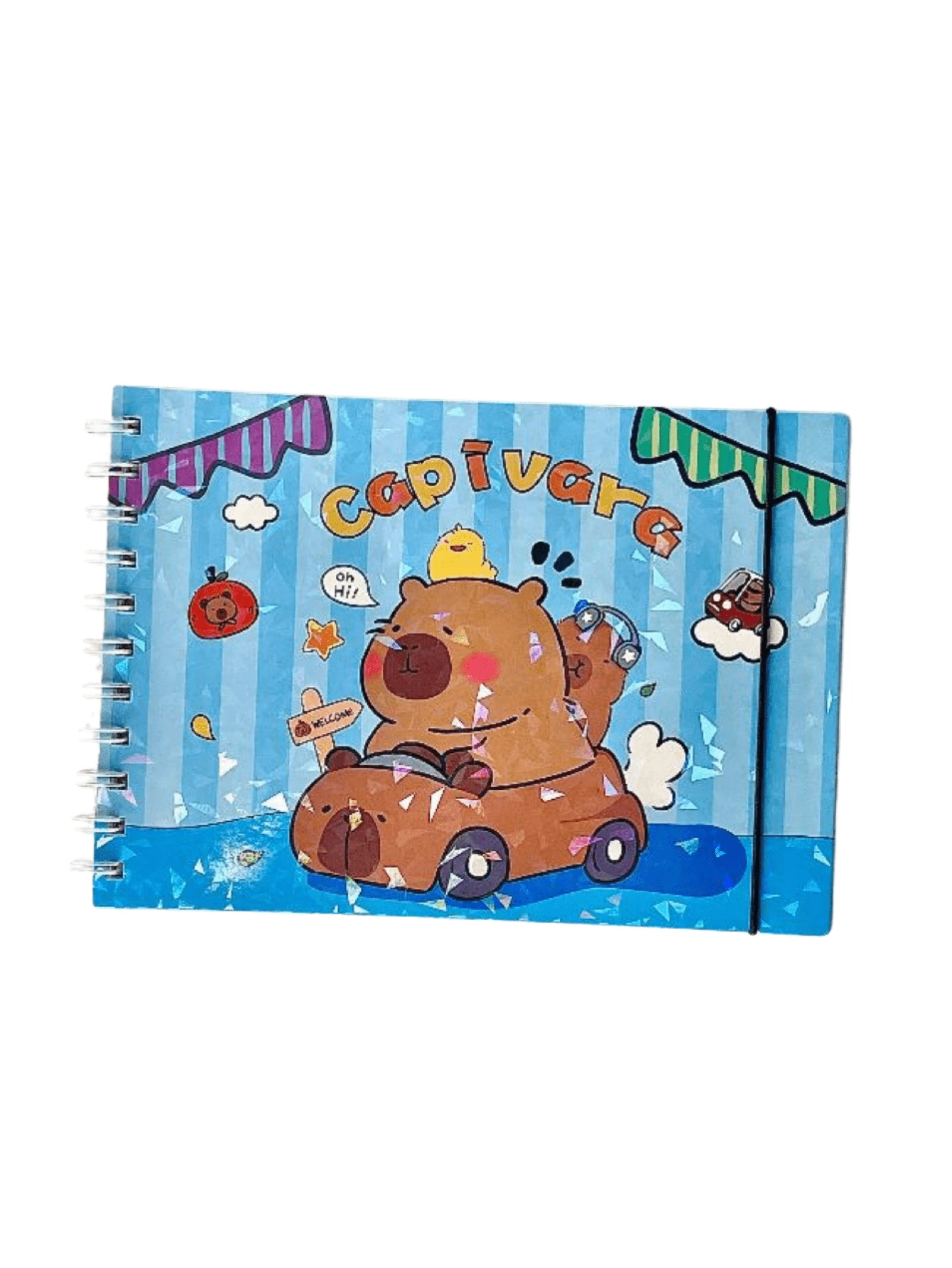 Livro de Colorir de Capivara, 48 Folhas, 180g, Acetato Holográfico Volta às Aulas - Modelo 6 - Visão 1