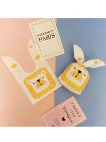 10pcs/20PCS Lamb Lion Gift Bag, Small Plastic Gift Bag With Lamb Lion Pattern, Cute Cartoon Birthday Party Gift Bag, Cheapest Item, Gift Bag, Party Bag, Wedding Birthday Party Gift Bag, Party Gift, Cheapest Item, Valentine's Day, Mother's Day, Graduation Season Decorations