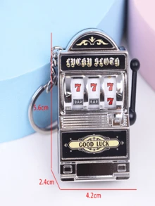 Mini Slot Machine Keychain, Mini Casino Lucky Charm Keychain, Pocket Stress Relief Toy Accessory - Multicolor - View 13
