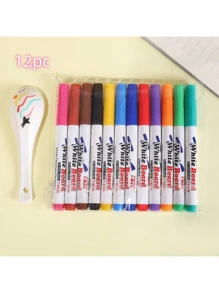 8/12 pezzi Penne da disegno magiche ad inchiostro galleggiante, giocattoli da puzzle penne per colorare (alcuni colori a caso), penne cancellabili divertenti, penne che galleggiano nell'acqua, penne acquerellabili per dipingere in acqua, disegno magico