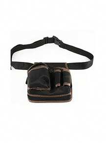 1pc Multifunctional Canvas Tool Storage Bag, Belt Electrician Tool Kit, Drill Waist Bag, Wrench, Screwdriver, Hardware Tool Bag, Storage Bag