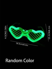 Gafas con forma de corazón con LED para suministros de fiesta en la oscuridad, gafas de sol con forma de corazón con LED, gafas luminosas, suministros de fiesta que brillan en la oscuridad, gafas con LED neón que brillan, gafas con LED para suministros de fiesta que brillan en la oscuridad, gafas de sol brillantes, suministros para fiestas al por mayor, fiestas de carnaval, Hawái, temporada de graduación, decoraciones para fiestas de cumpleaños, suministros para fiestas solteras