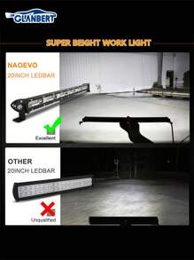 GLANBERT Barra de luz LED para coche de 4/7/14/20 pulgadas, 27/60/120/180W, ultra delgada, luz blanca media, para coches, SUV, camiones