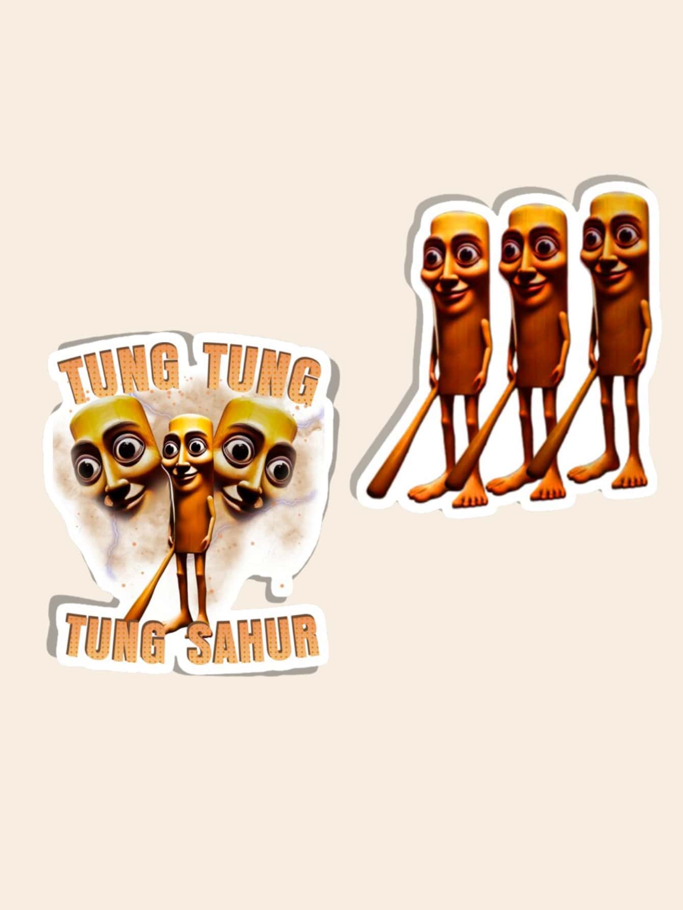 1PC Tung Tung Tung Sahur Funny Baseball Bat Meme Sticker,Funny Sticker,Vinyl Sticker,Die Cut Sticker, For Laptop, Phone Case Sticker. Etc - Multicolor - View 1
