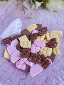 娃娃屋仿真巧克力、树脂可可块装饰、微景观DIY配件、迷你厨房餐桌装饰 - 彩色 - 查看 1