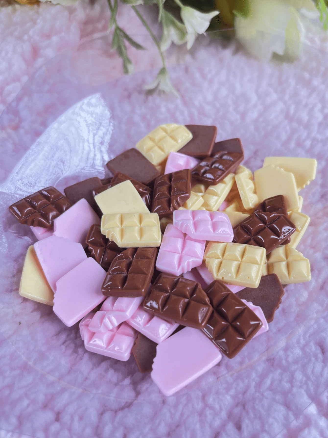 娃娃屋仿真巧克力、树脂可可块装饰、微景观DIY配件、迷你厨房餐桌装饰 - 彩色 - 查看 1