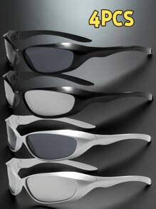 1pc/4pcs Punk Style Fashion Glasses, 2025 Y2K Millennium Unisex Vintage Cool Eyewear, Suitable For Carnival Parties, Street Photography, Beach Holidays, Summer Beach, Outdoor, Travel