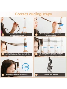 UKLISS Styliseur 7-en-1 - Sèche-cheveux à air chaud haute vitesse, lisseur et fer à friser pour un styling de salon sans effort