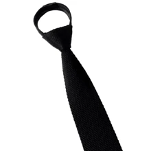Corbata de punto a rayas con cabeza plana, ajustable, suave y sin nudos, corbata automática con cremallera como accesorio para traje de chico