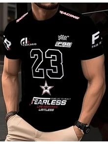 Men's Oversized T-Shirt Basketball Jersey Style Streetwear Urban Hip Hop Printed Comfortable Youth Fashion Cod 493 - Negro - Ver 2