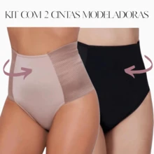 Kit 2 Cintas Calcinha Modeladora Alta Compressão Redutora de Medidas Pós Parto 18cm Não Marca