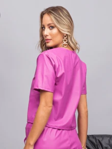 Women Blouses - Màu tím - Xem 2