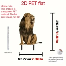 (2D Flat) 1pc 30cm/11.81in Realistic Animal Style Garden Decor Stakes, Lion - Garden Lawn Stake Decor, Garden, Yard, Farm, Outdoor Decor, Housewarming Gift, Home Decor, Bonsai Decor