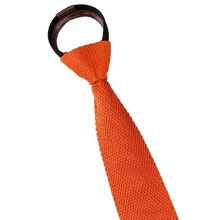 Corbata de punto a rayas con cabeza plana, ajustable, suave y sin nudos, corbata automática con cremallera como accesorio para traje de chico