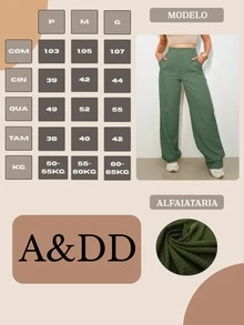 Women's High Waisted Pants, Striped, Light, Casual, Formal, Modern, Elegant, National Shipping Refresh Your Summer, SHE(IN) Discounts, ADD MODA FEMININA EIRELI - 綠色 - 查看 6