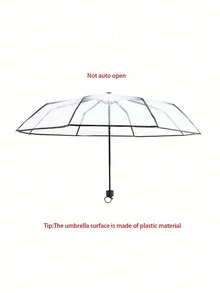 1把8根加厚PVC透明折叠伞，户外拍摄旅行三折伞，适用于学校、办公室、家庭、旅行、春夏精选、伴娘礼物、房间、卧室装饰、海滩、旅行、男女通用、度假 - 彩色 - 查看 4