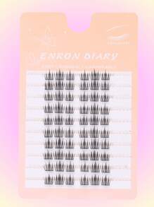 60 piezas/Paquete Pestañas postizas estilo dibujos animados lindos, Natural y Fino Rizo D, 11-14mm DIY Extensión suave de flores de camelias, Pestañas reutilizables de gran capacidad segmentadas