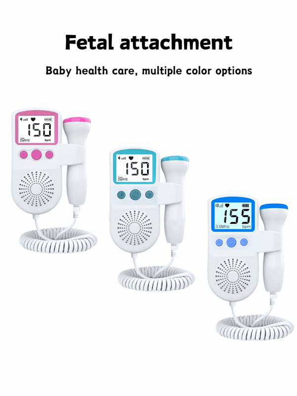 1pc LCD Display Sonda à prova d'água Monitores de batimentos cardíacos Doppler fetal