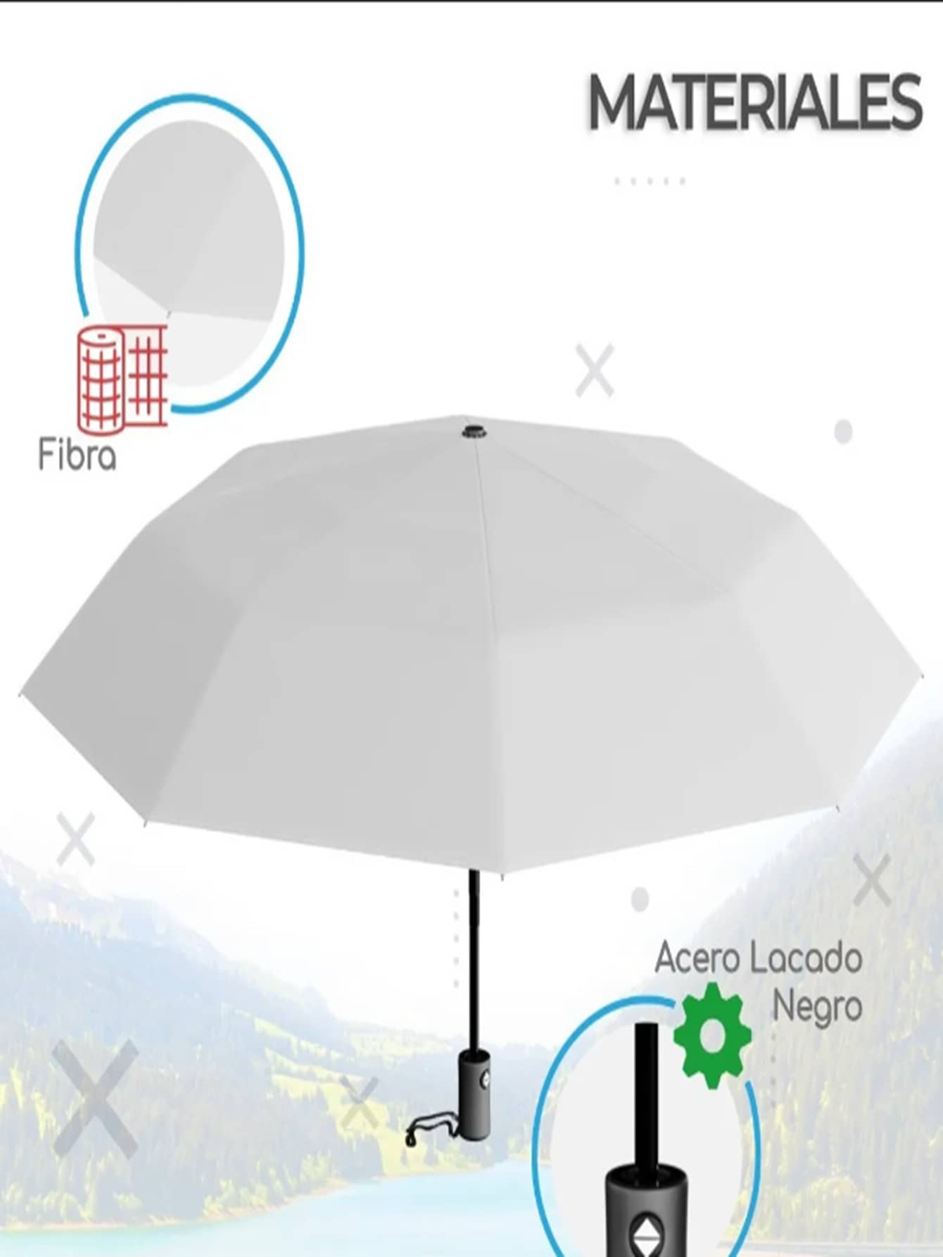 Umbrellas And Rain Hat Umbrellas - Silver - View 1
