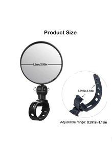 Rearview Mirror 2 PCS Bicycle Mirror Handlebar Rearview Mirror Wide Angle 360°Rotate Looking Glass Universal Cycling Bicycle Rear View Mirror For E-Bike MTB Scooter Motorcycle Road Bike Ordinary Bikes Etc.