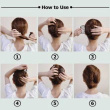 6 件套塑料发梳套装 - U 形发叉带齿发夹，适用于盘发髻 - 复古风格发饰，适合卷发或正常发质的女性 - 无香型，适合 14 岁以上 - 黑色发夹，适用于经典发型、发型设计、发饰、发饰、发型套装、美发工具套装、发型设计套装